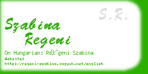 szabina regeni business card